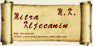 Mitra Klječanin vizit kartica